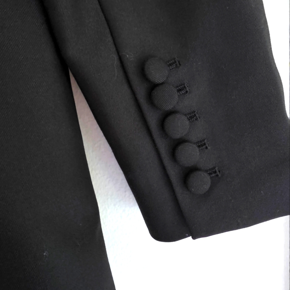 Mac Duggal Women's Black Blazer With Feather Lapel Sz 2 - Picture 5 of 6